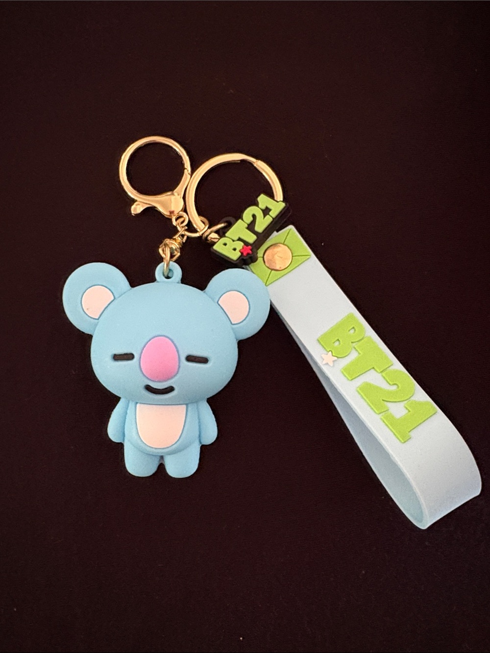 Koya BT21 BTS Blue Silicone Keychain Bag Charm with Strap
